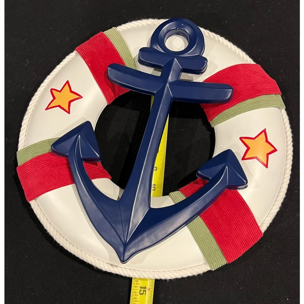 Nautical wall hanging anchor life preserver room decor